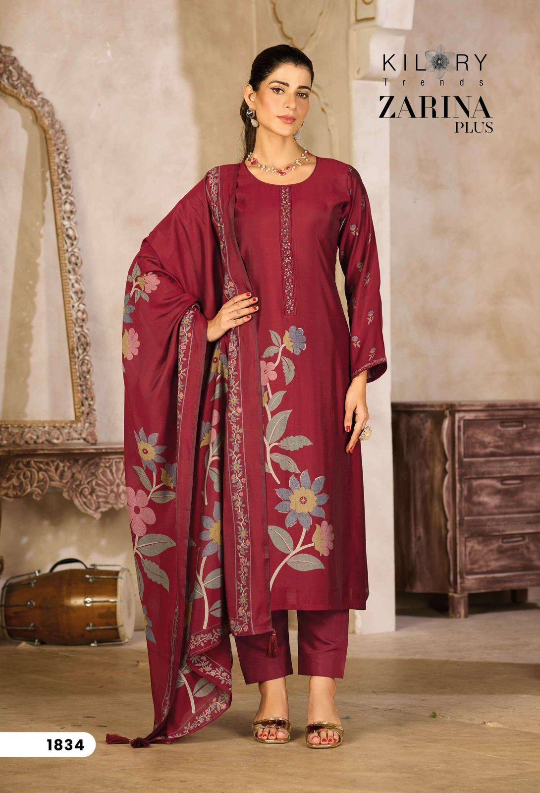 ZARINA PLUS By KILORY  TREND 1831 to 1836 Series Beautiful Pakistani Suits Colorful Stylish Fancy PURE MUSLIN SILK Dresses At Wholesale Price